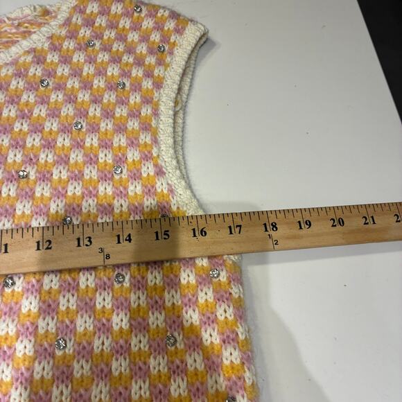 NWT Maje Pink Rhinsetone Knit Maelana Sleeveless Sweater Large - Picture 8 of 11